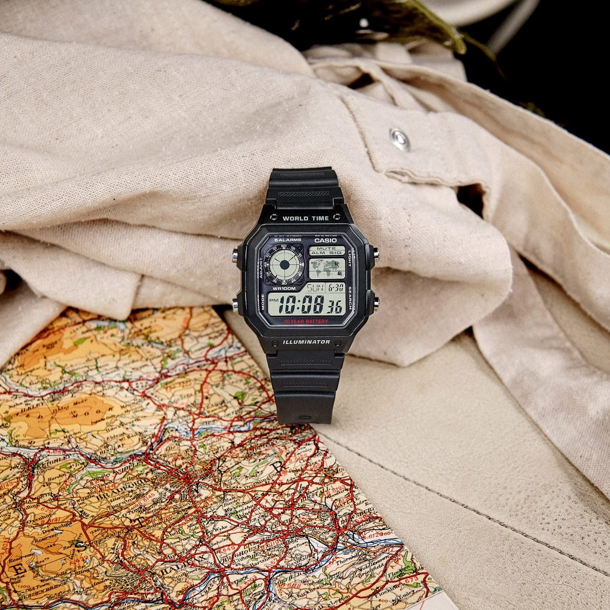 Casio AE-1200 World Time watch